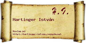 Hartinger István névjegykártya