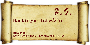 Hartinger István névjegykártya